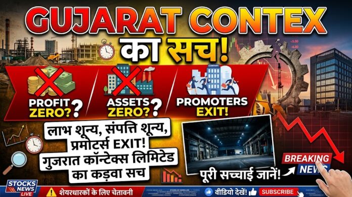 Gujarat Contex Ltd stock analysis showing red flags including zero profit, lack of reserves, no significant fixed assets, and promoter exit concerns.