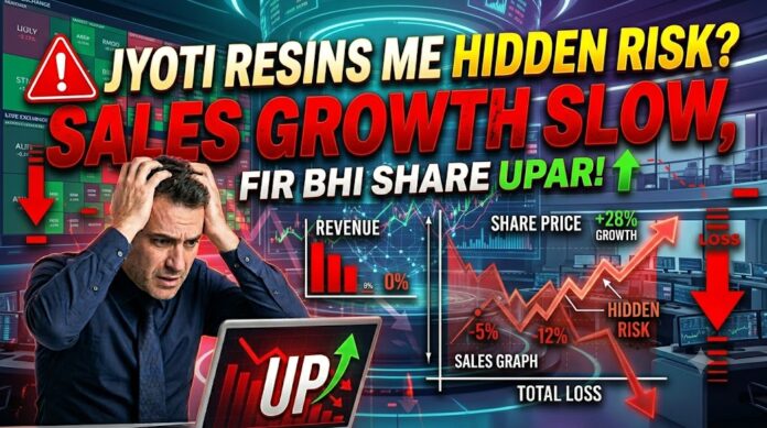 Jyoti Resins share analysis showing rising profit but slow sales growth with investor concern over future business growth.