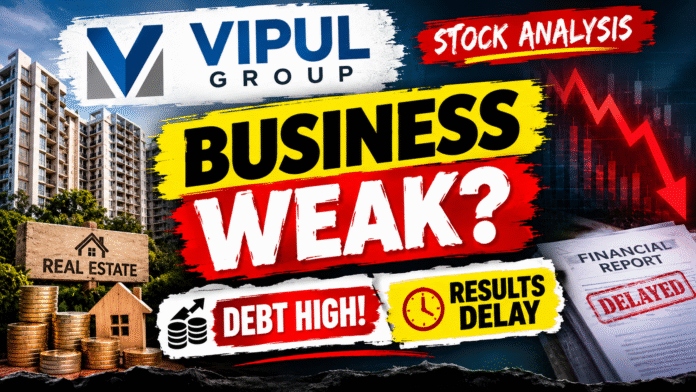 Vipul Ltd share analysis showing weak business, high debt and financial concerns.