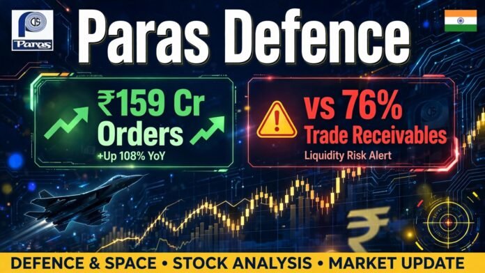 Paras Defence share analysis showing defence orders, semiconductor project and trade receivables for March 2026